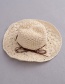 Fashion Beige Bow Pineapple Pattern Foldable Straw Hat