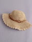 Fashion Light Brown Bow Petal Cap 檐 Foldable Straw Hat
