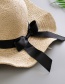 Fashion Beige Ribbon Bow Straw Hat