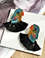 Fashion Black Alloy-studded Parrot Tassel Earrings