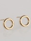 Fashion Gold Stainless Steel Hollow Geometric Round Earrings
