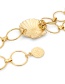 Fashion Gold Embossed Scallop Circle Geometric Tassel Waist Chain