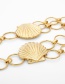 Fashion Gold Embossed Scallop Circle Geometric Tassel Waist Chain
