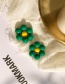 Fashion Green Flower Beaded Flower Earrings