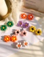 Fashion Orange Flower Beaded Flower Earrings