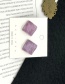 Fashion Purple Square Irregular Water Ripple Earrings
