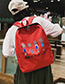 Fashion Red Cartoon Printed Canvas Backpack Three-piece Suit