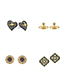 Fashion Round Gold Alloy Drop Oil Stud Earrings