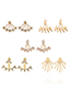Fashion Triangle Gold Alloy Geometry Water Droplets Full Of Split Ear Studs