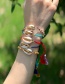 Fashion Lake Green + Gold Alloy Woven Shell Bracelet