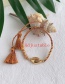 Fashion Red + Gold Alloy Woven Shell Bracelet