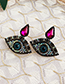 Fashion Purple Alloy Diamond Eye Studs