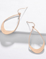 Fashion Silver Copper Wire Fan-shaped Hollow Drop Ear Studs