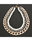 Fashion Gold Metal Chain Imitation Pearl Necklace