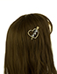 Fashion 1 Gold Color Love Heart Shaped Pearl Hair Clip
