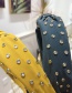 Fashion Yellow Hot Drilling Knotted Wide-brimmed Headband