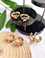 Fashion Gold Copper Inlaid Zircon Pentagonal Earrings