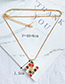 Fashion N Gold Color Copper Inlaid Zircon Letter Necklace