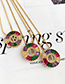 Fashion V Multi-color Copper Inlaid Zircon Letter Necklace