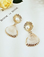 Fashion Yellow Alloy Shell With Diamond Earrings