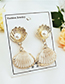 Fashion Yellow Alloy Shell With Diamond Earrings