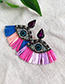 Fashion Color Alloy Studded Eye Tassel Earrings
