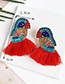 Fashion Khaki Alloy Diamond-studded Bird Tassel Earrings