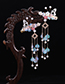 Fashion Color Crystal Tassel Pentagram Flower Hairpin