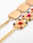 Fashion Gold Geometric Gemstone Square Waist Chain