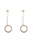 Fashion Silver Diamond Circle Tassel Earrings