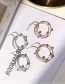 Fashion Gold Pearl Hollow Ring Stitching Stud Earrings