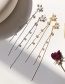 Fashion Silver Flower Tassel Pearl Earrings