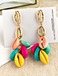 Fashion Color Alloy Resin Shell Earrings