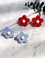 Fashion Blue Alloy Resin Flower Earrings