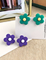 Fashion Purple Alloy Resin Flower Earrings