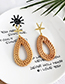 Fashion Gold Alloy Crab Claw Rattan Water Drop Shape Earrings