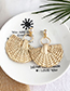 Fashion Gold Alloy Conch Rattan Fan-shaped Earrings