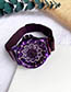 Fashion Purple Alloy Diamond Flower Electronic Watch