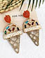 Fashion Color Alloy Diamond Beads Ice Cream Earrings
