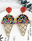 Fashion Blue Alloy Diamond Beads Ice Cream Earrings