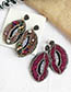 Fashion Red Alloy Non-woven Rice Beads With Diamond Ear Studs