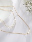Fashion Gold Knotted Chain Pearl Double Layer Alloy Necklace