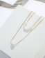 Fashion Gold Knotted Chain Pearl Double Layer Alloy Necklace
