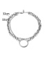 Fashion Silver Chain Square Diamond Large Circle Multilayer Alloy Necklace