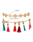 Fashion Color Hollow Round Rice Beads Fringed Double Alloy Anklet