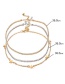 Fashion Gold Square Diamond Star Multi-layer Alloy Necklace