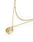 Fashion Gold Portrait Gold Coin Chain Multi-layer Alloy Necklace