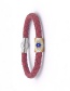 Fashion Color Beizhu Stainless Steel Leather Braided Bracelet