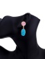 Fashion Blue Alloy Resin Oval Earrings