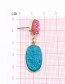Fashion Blue Alloy Resin Oval Earrings